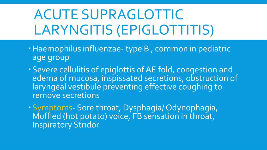 acute supraglottic laryngitis epiglottitis