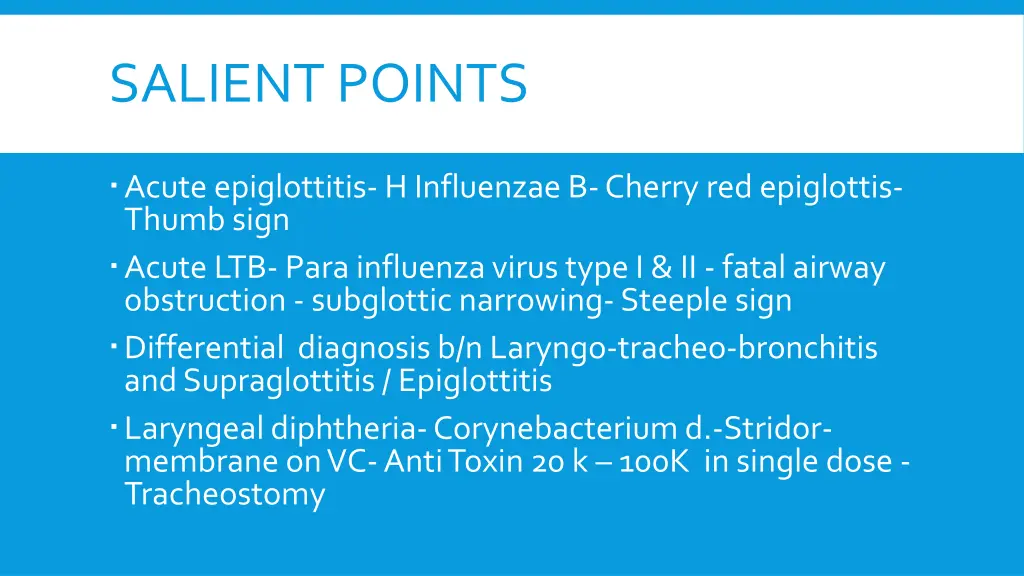 salient points