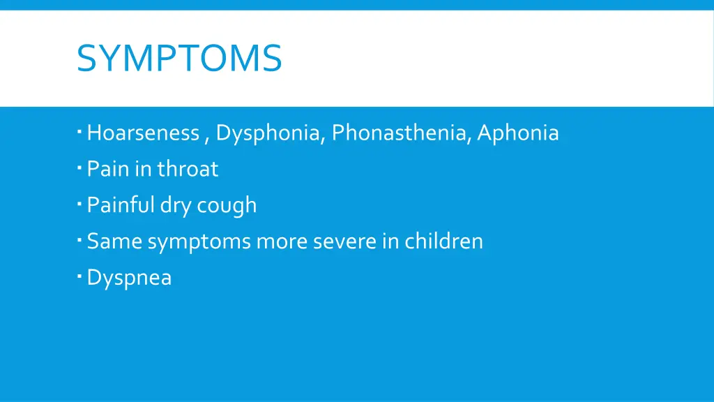 symptoms