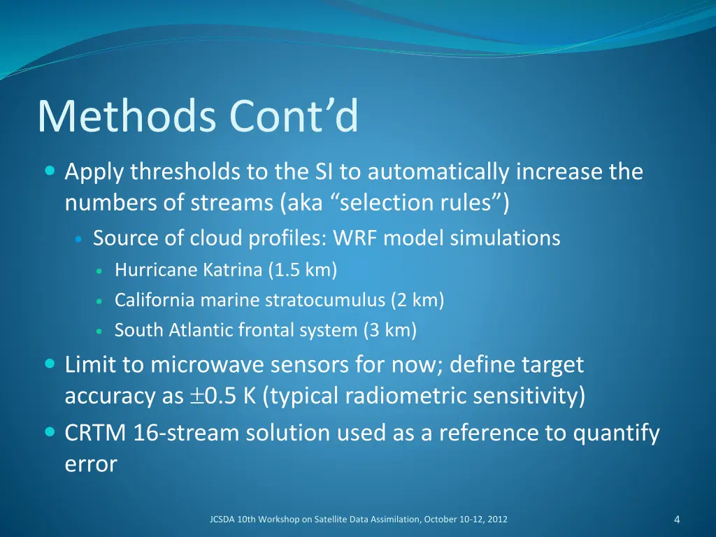 methods cont d