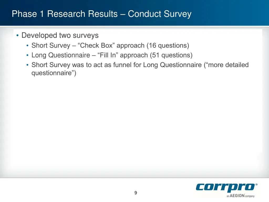 phase 1 research results conduct survey