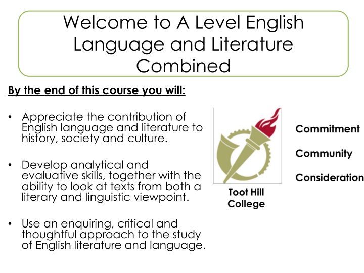 welcome to a level english language