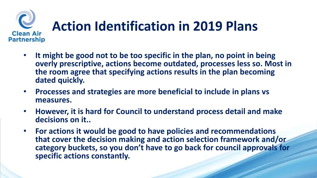 action identification in 2019 plans