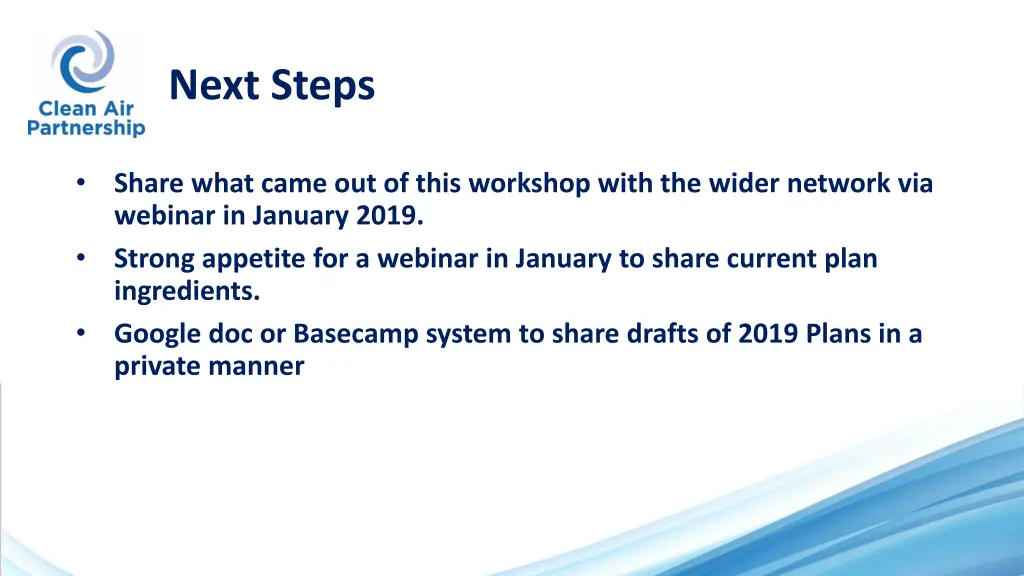 next steps