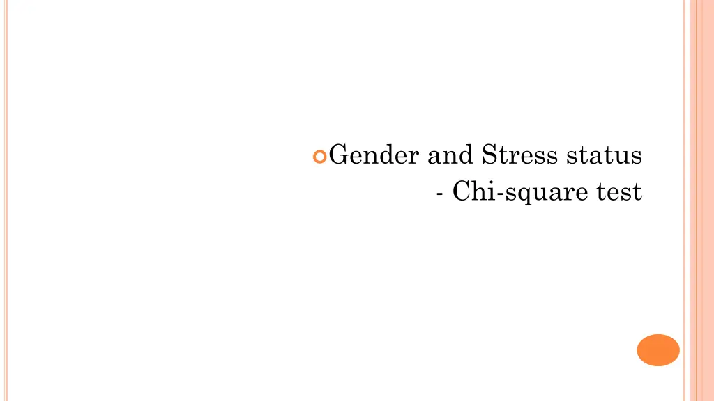 gender and stress status chi square test