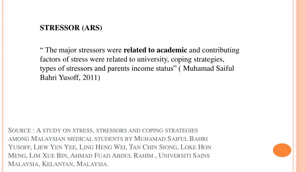 stressor ars