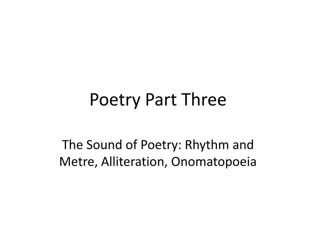 poetry part three