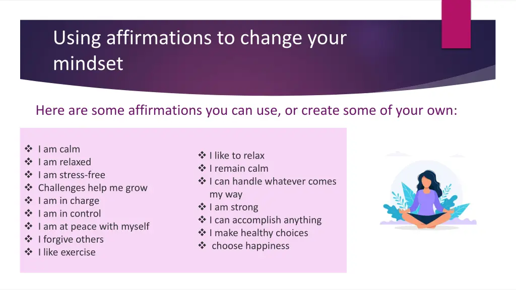 using affirmations to change your mindset