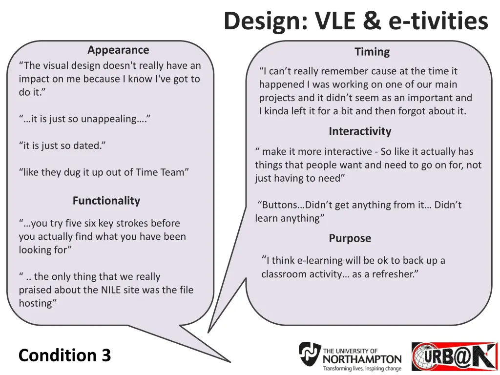 design vle e tivities