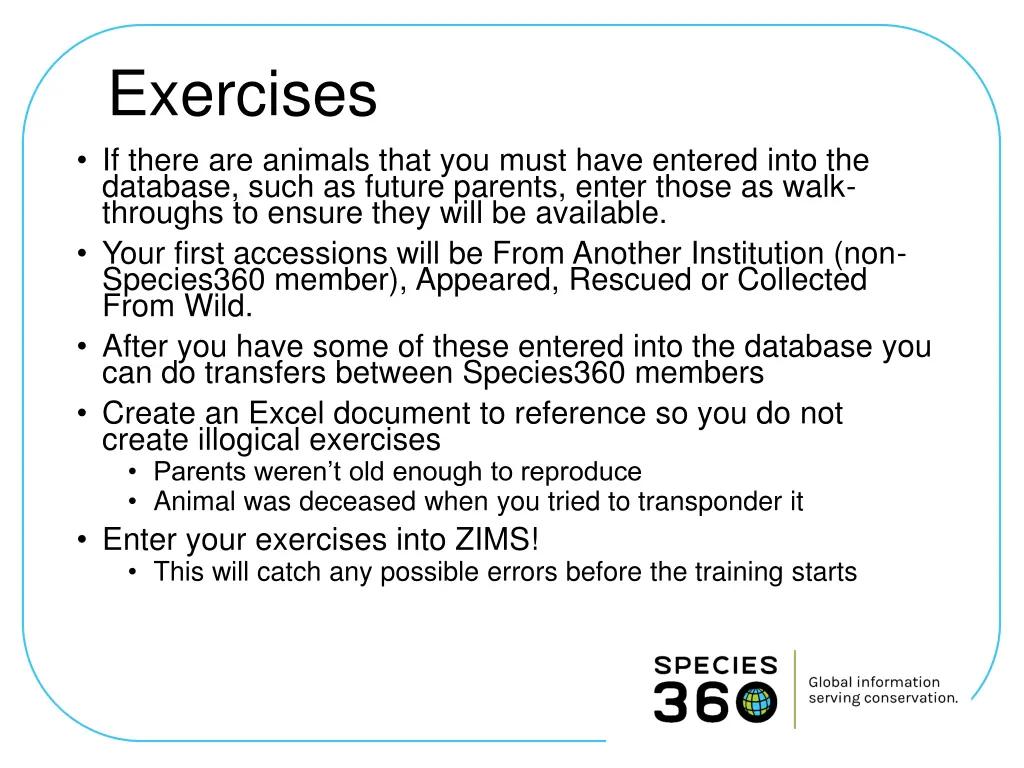 exercises if there are animals that you must have
