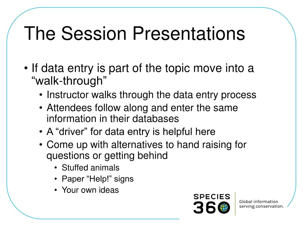 the session presentations 1