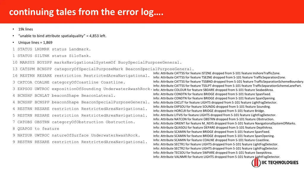continuing tales from the error log