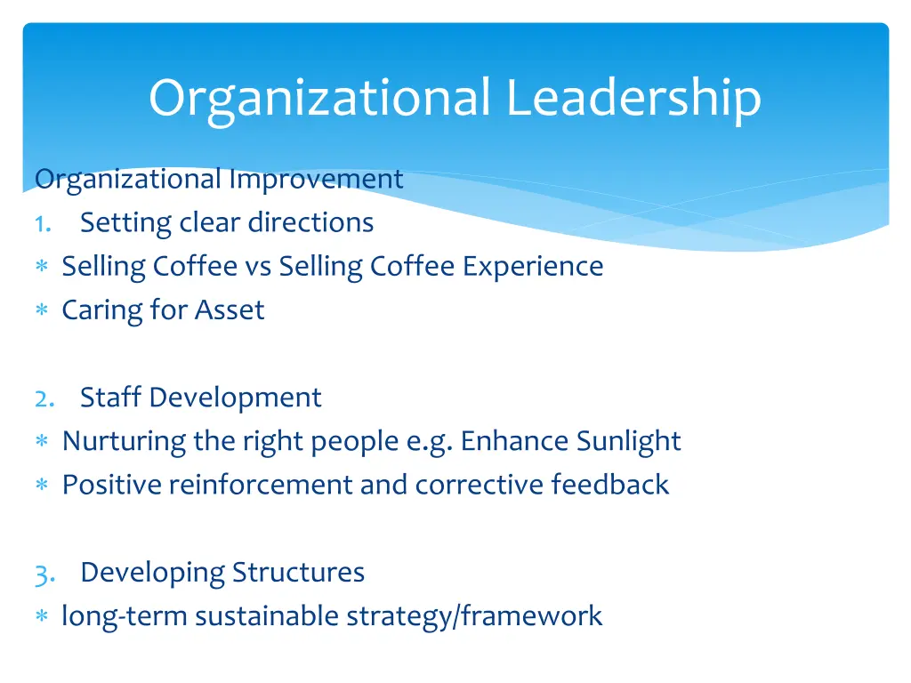 organizational leadership