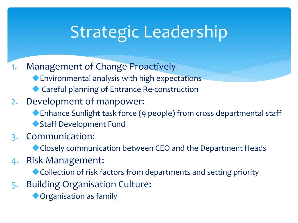 strategic leadership