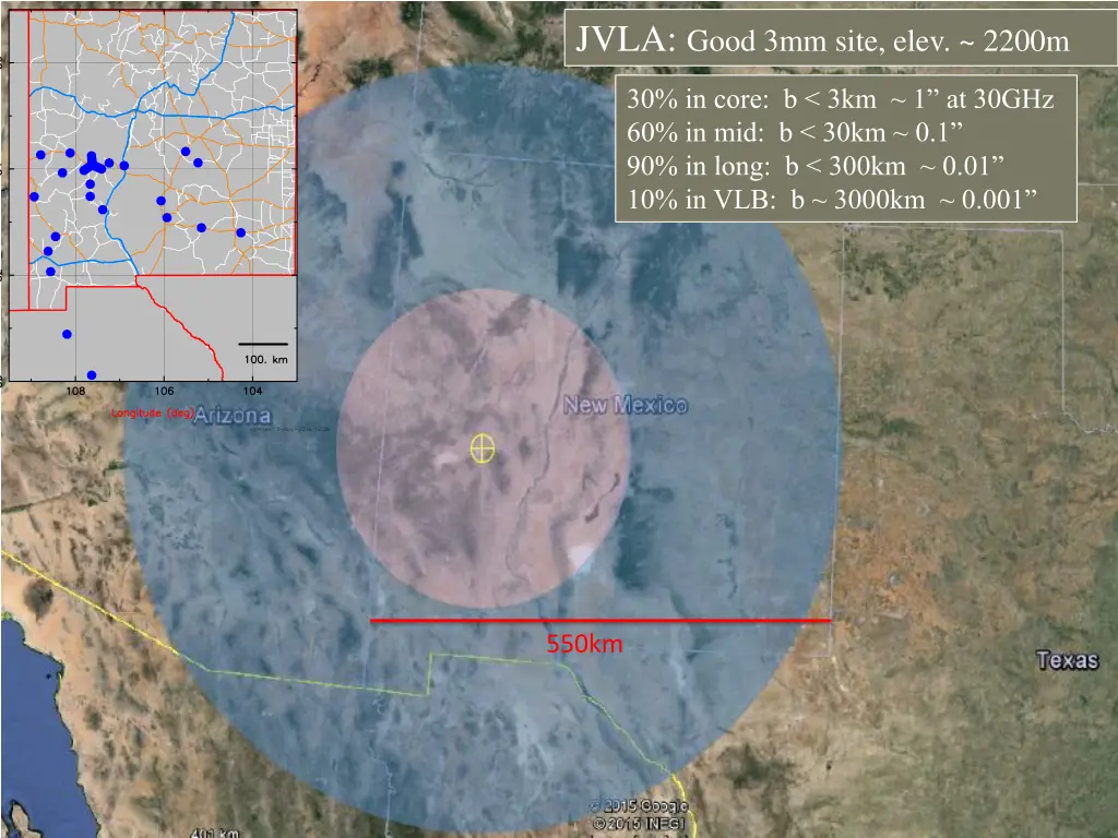 jvla good 3mm site elev 2200m