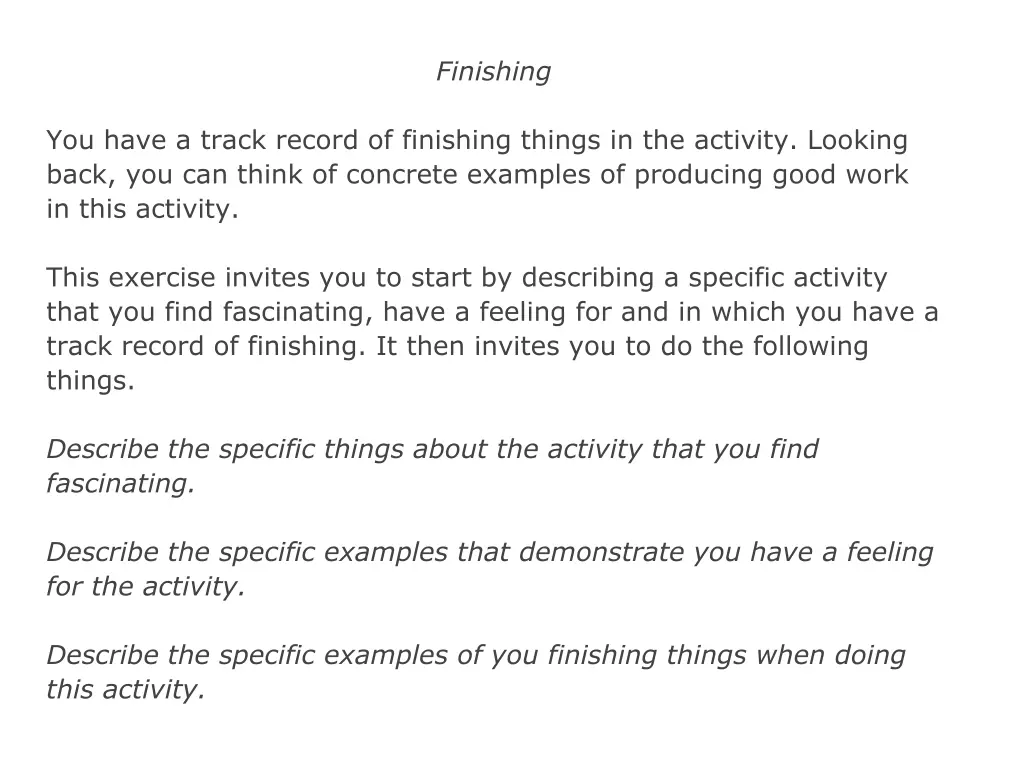 finishing