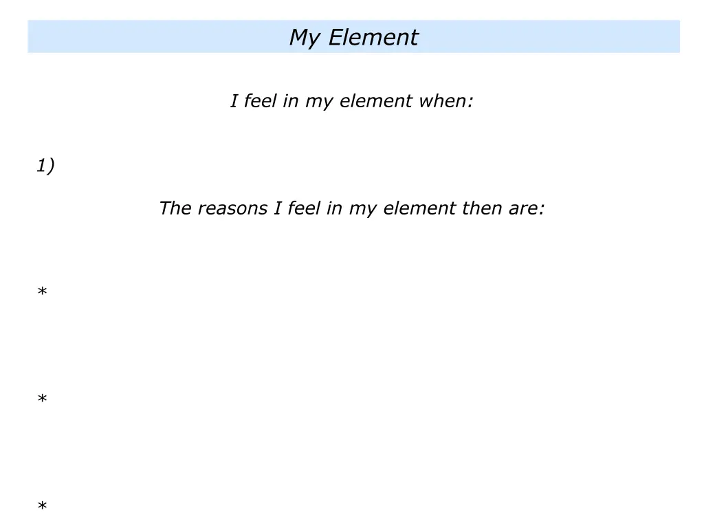 my element 1