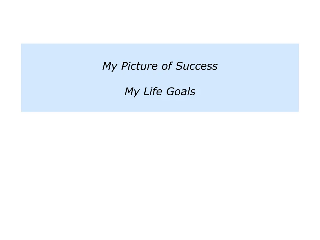my picture of success