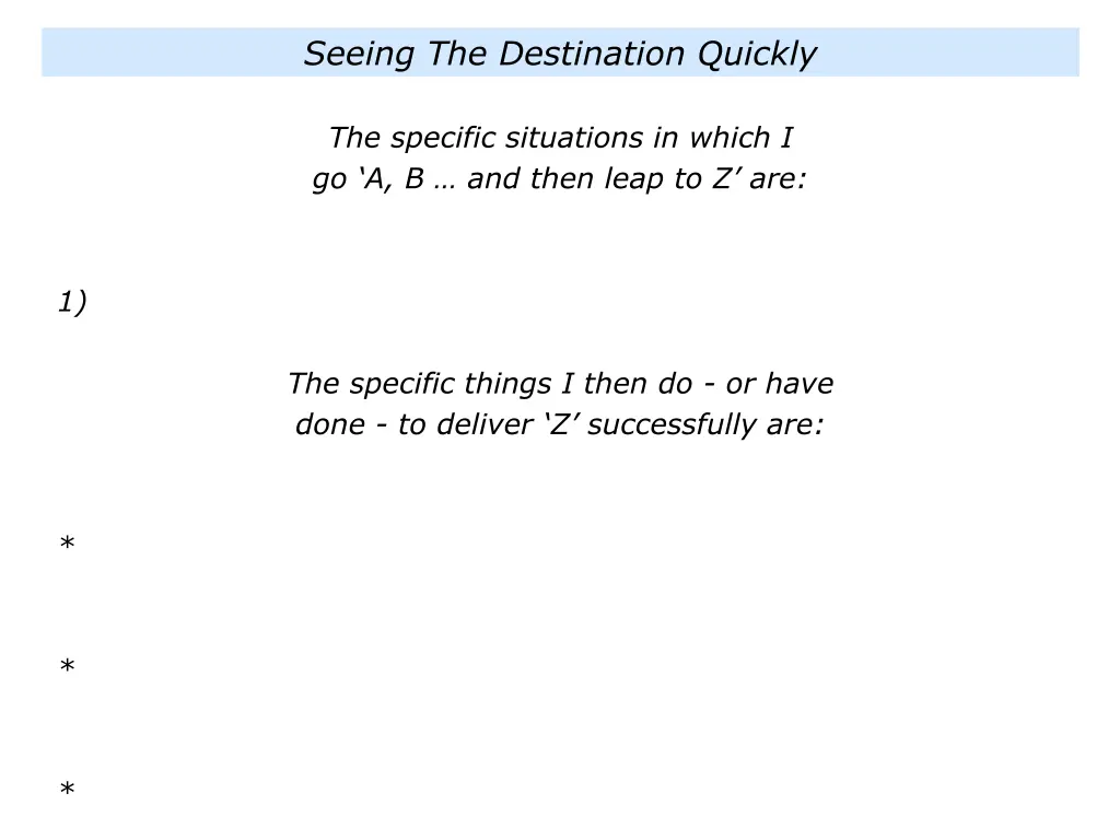 seeing the destination quickly 1