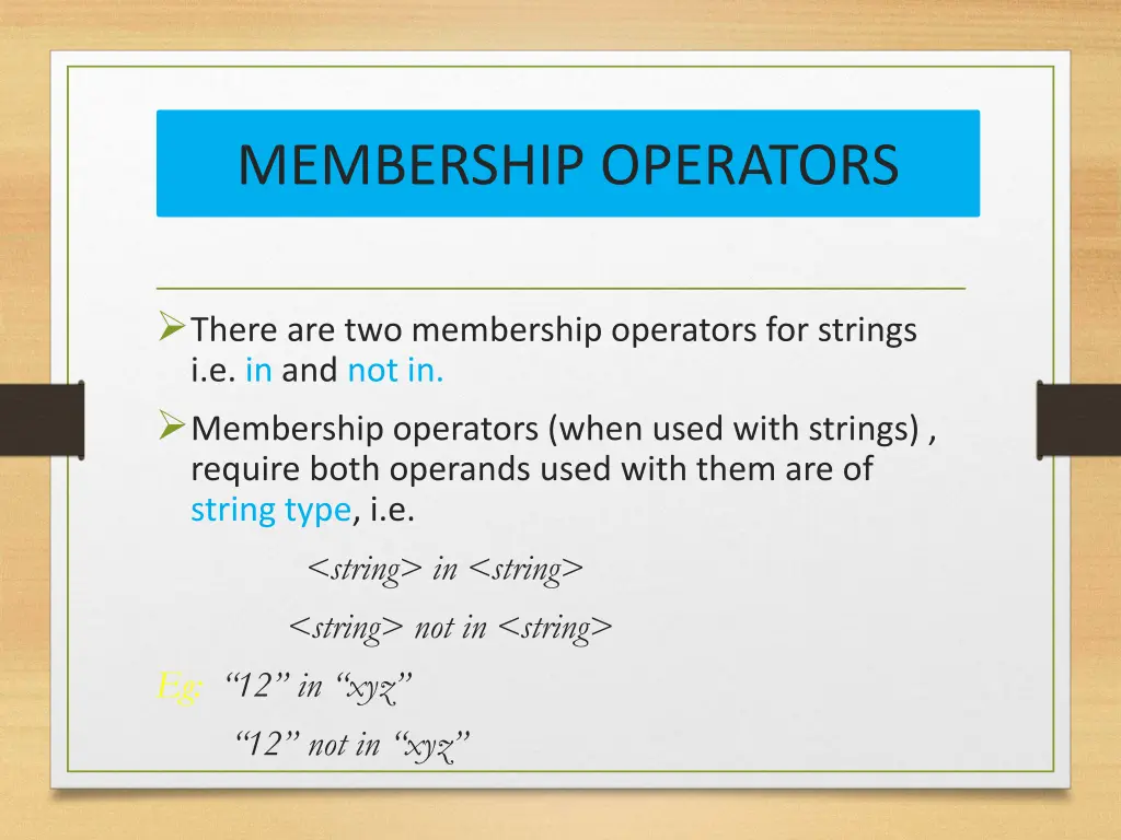 membership operators