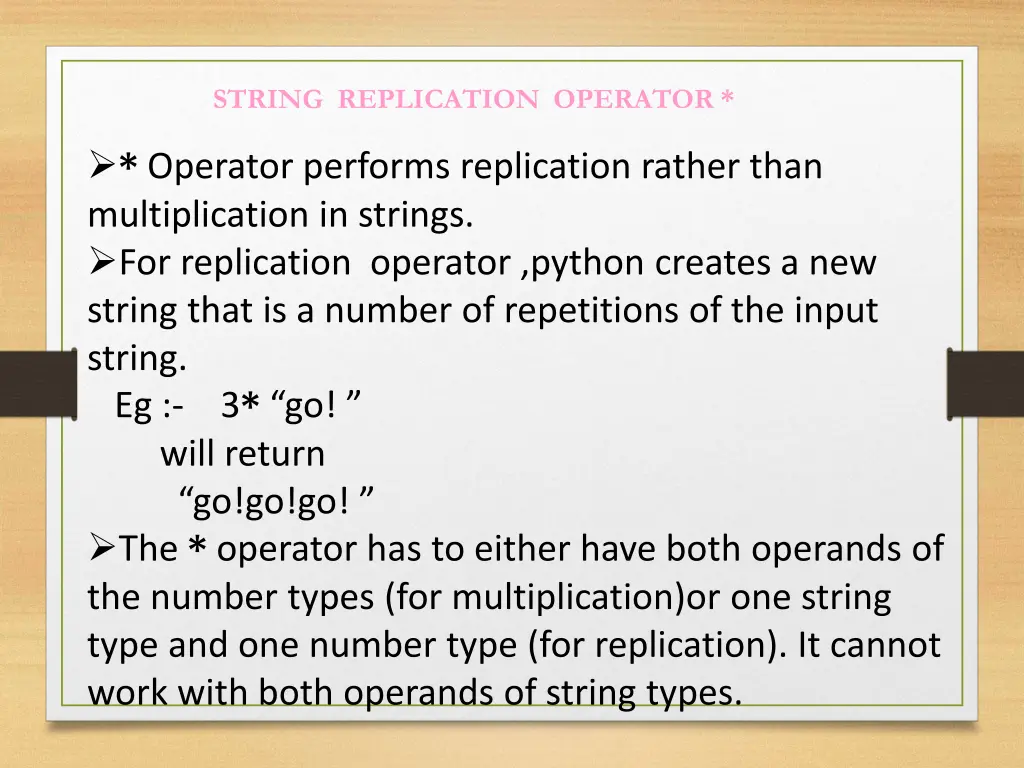 string replication operator