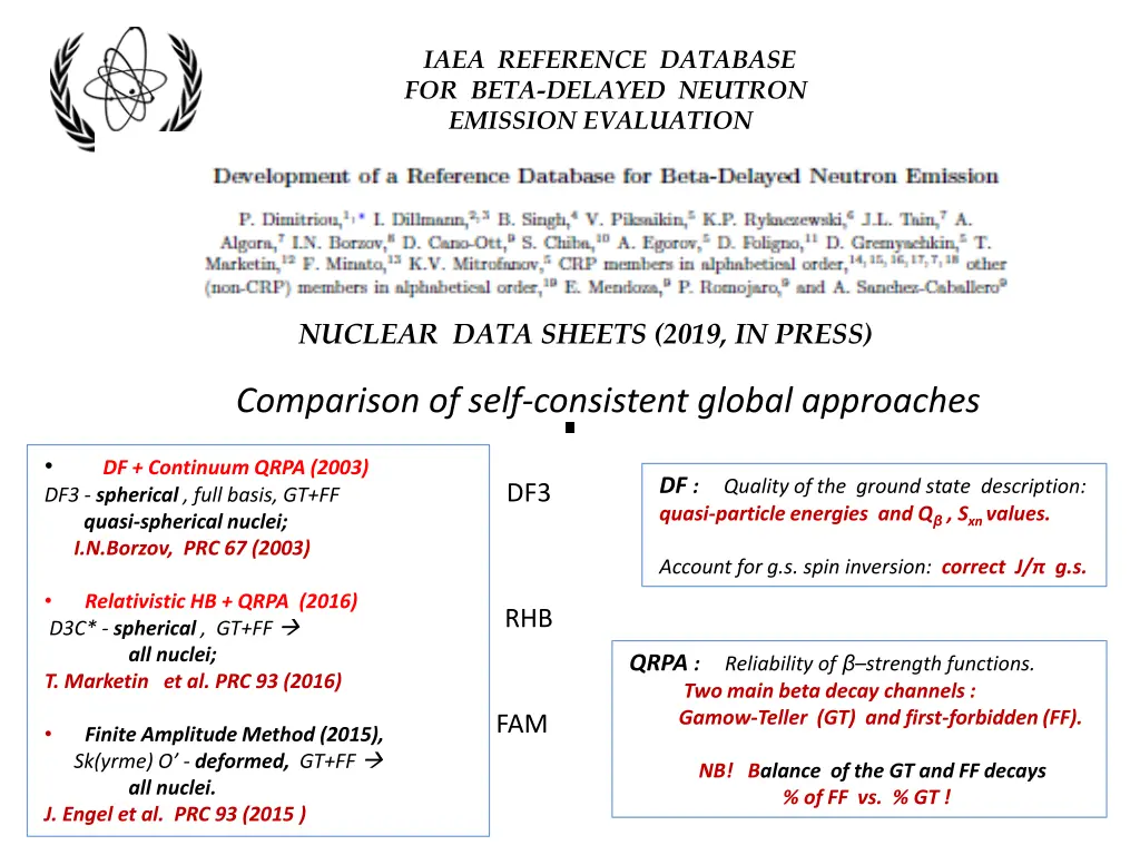 iaea reference database for beta delayed neutron 1