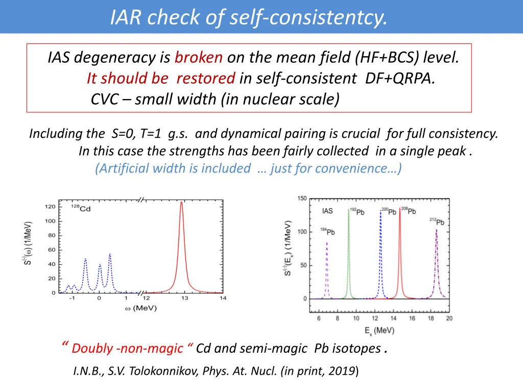iar check of self consistentcy