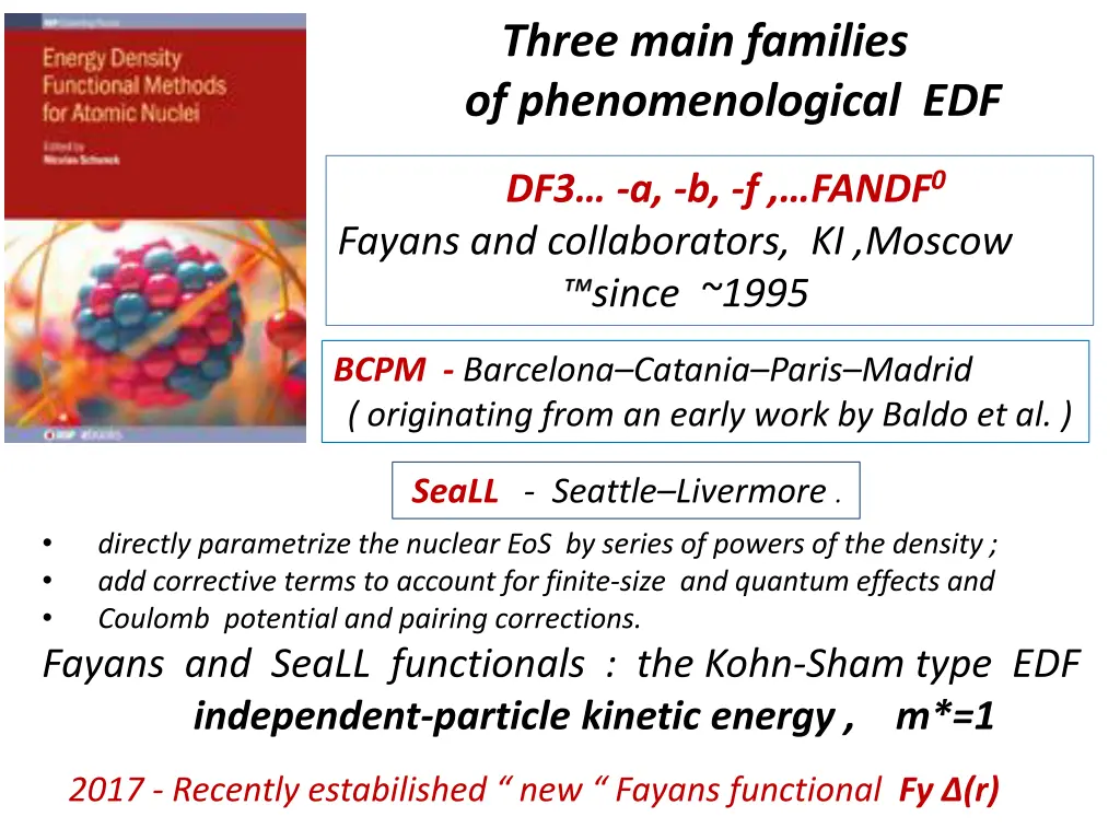 three main families of phenomenological