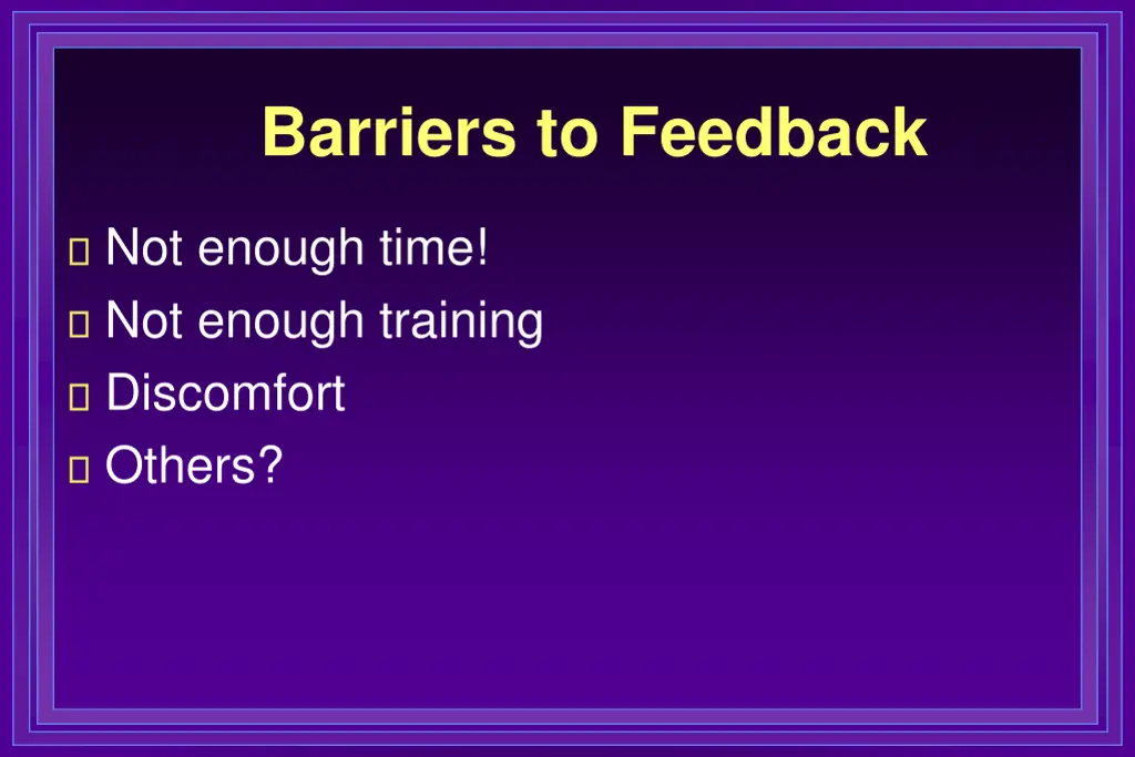 barriers to feedback