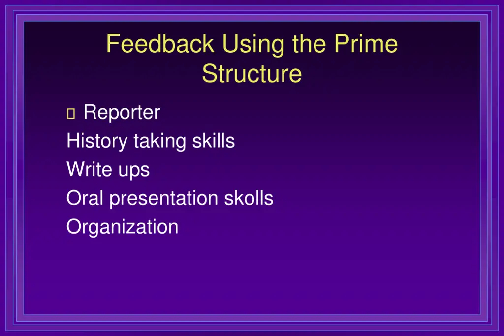 feedback using the prime structure 1