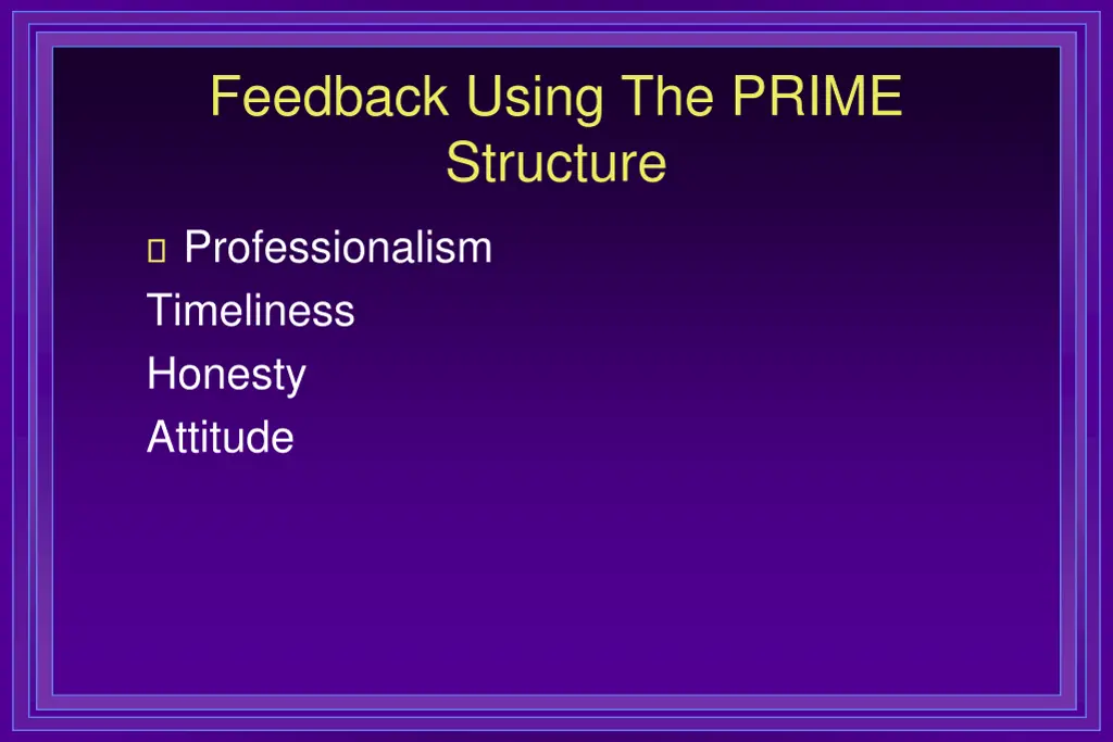 feedback using the prime structure