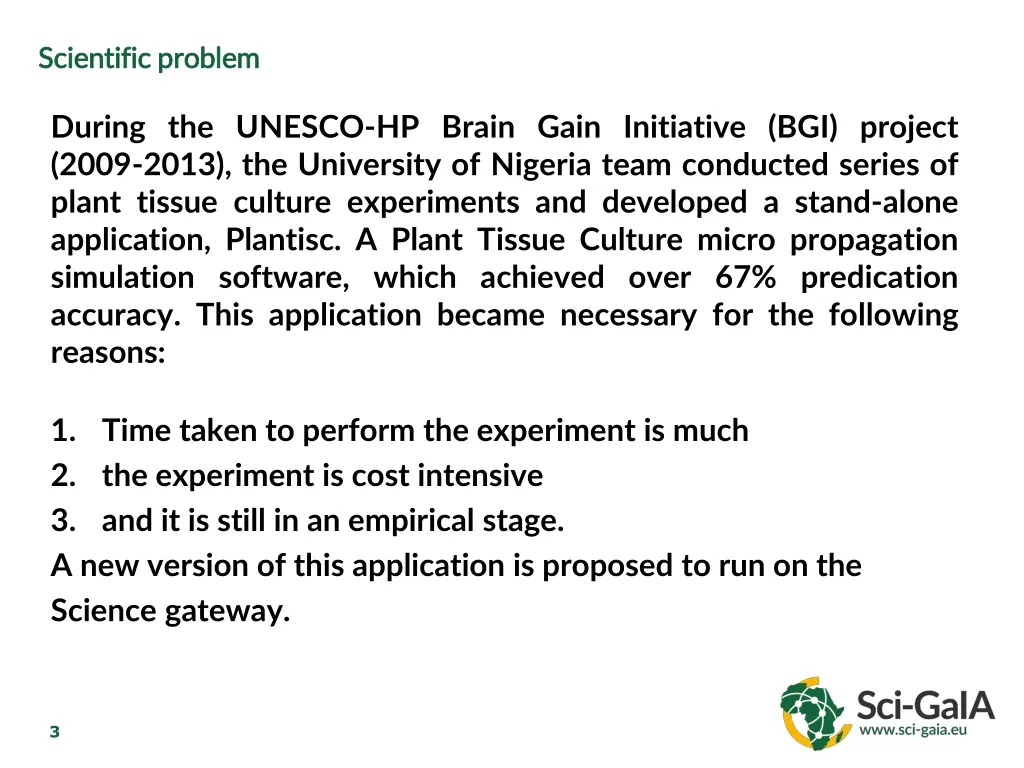 scientific problem scientific problem