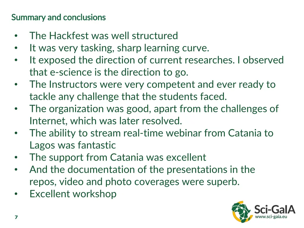 summary and conclusions summary and conclusions