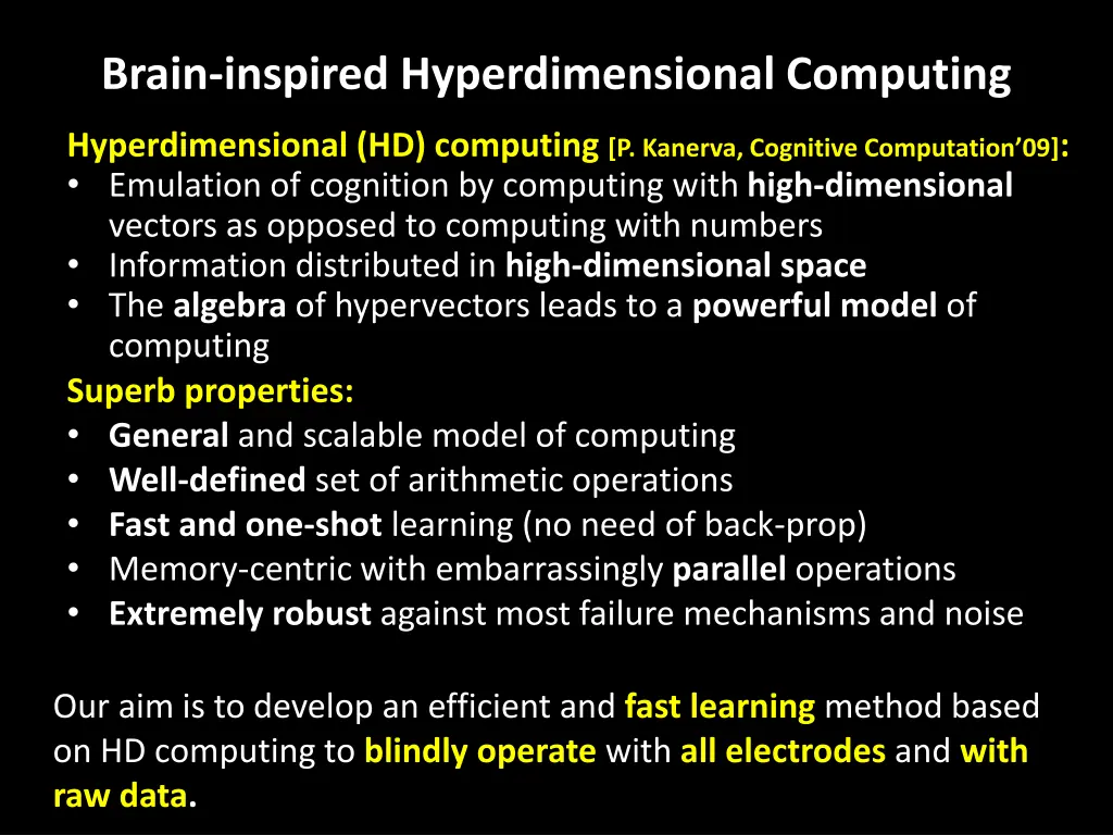 brain inspired hyperdimensional computing