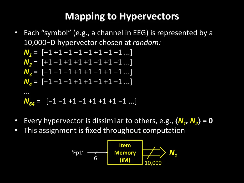 mapping to hypervectors
