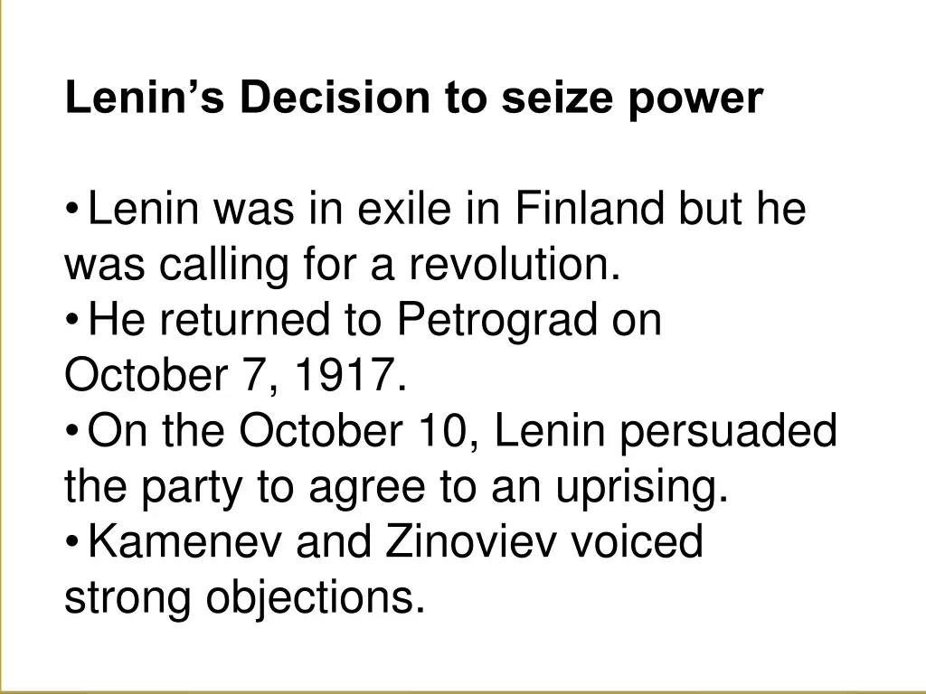 lenin s decision to seize power