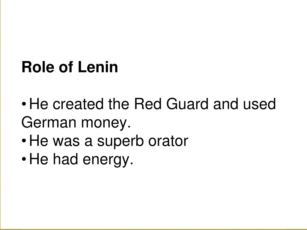 role of lenin 1