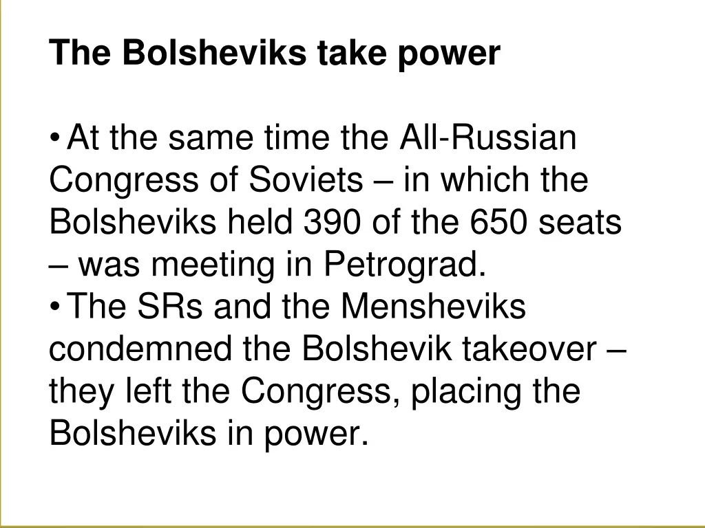 the bolsheviks take power