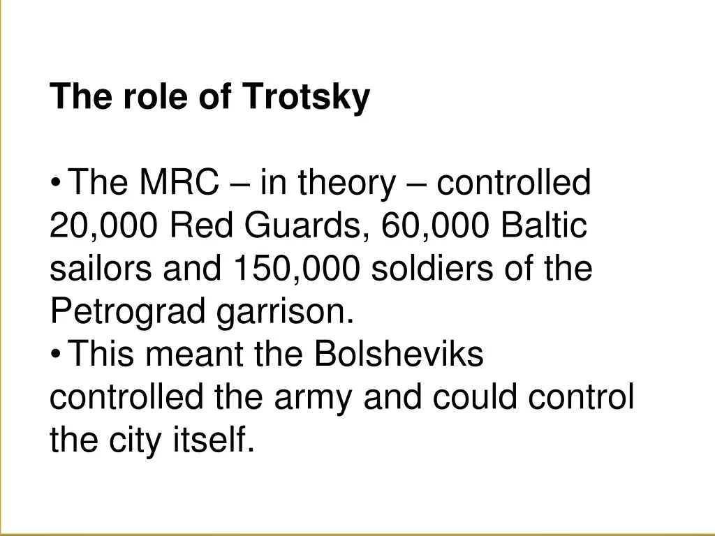 the role of trotsky 1