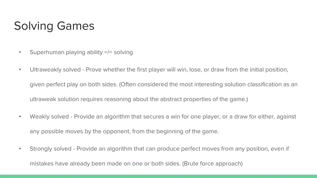 solving games