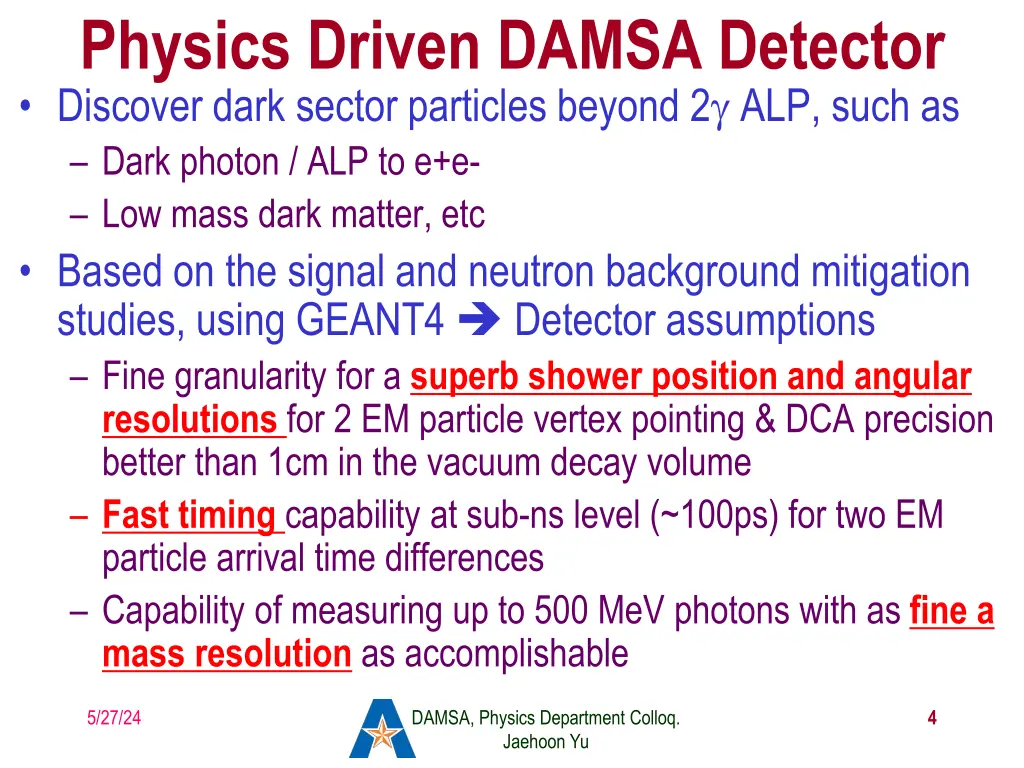 physics driven damsa detector discover dark