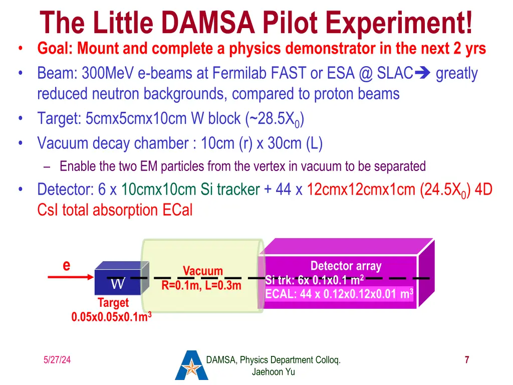the little damsa pilot experiment goal mount