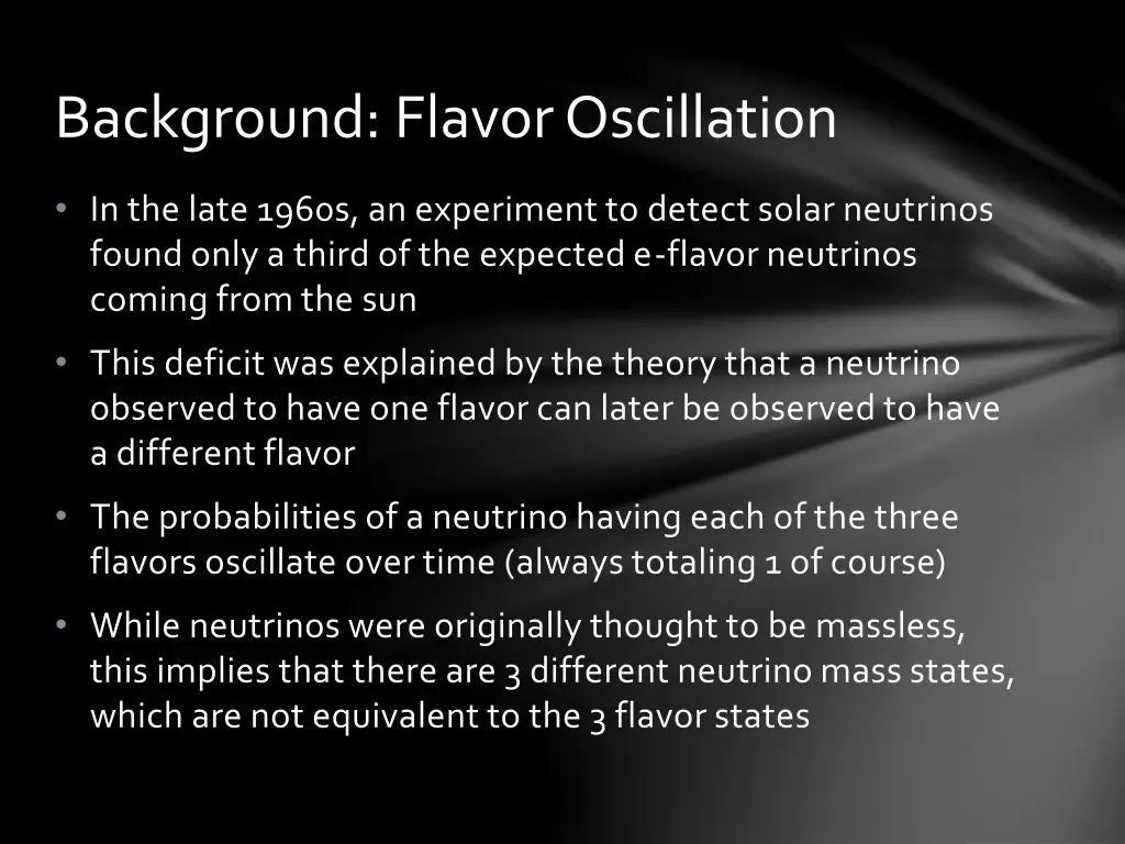 background flavor oscillation
