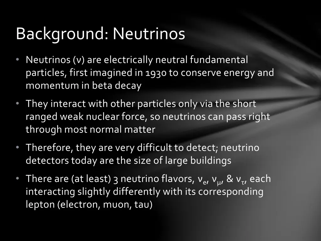background neutrinos