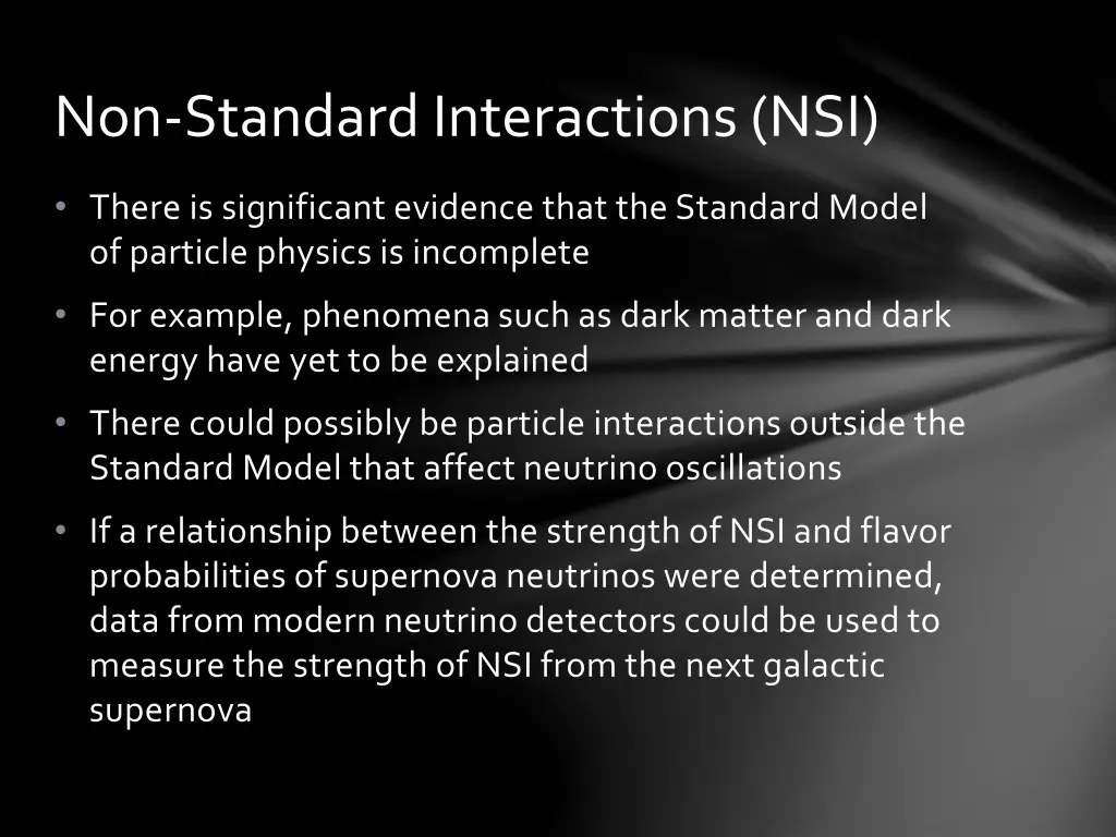 non standard interactions nsi