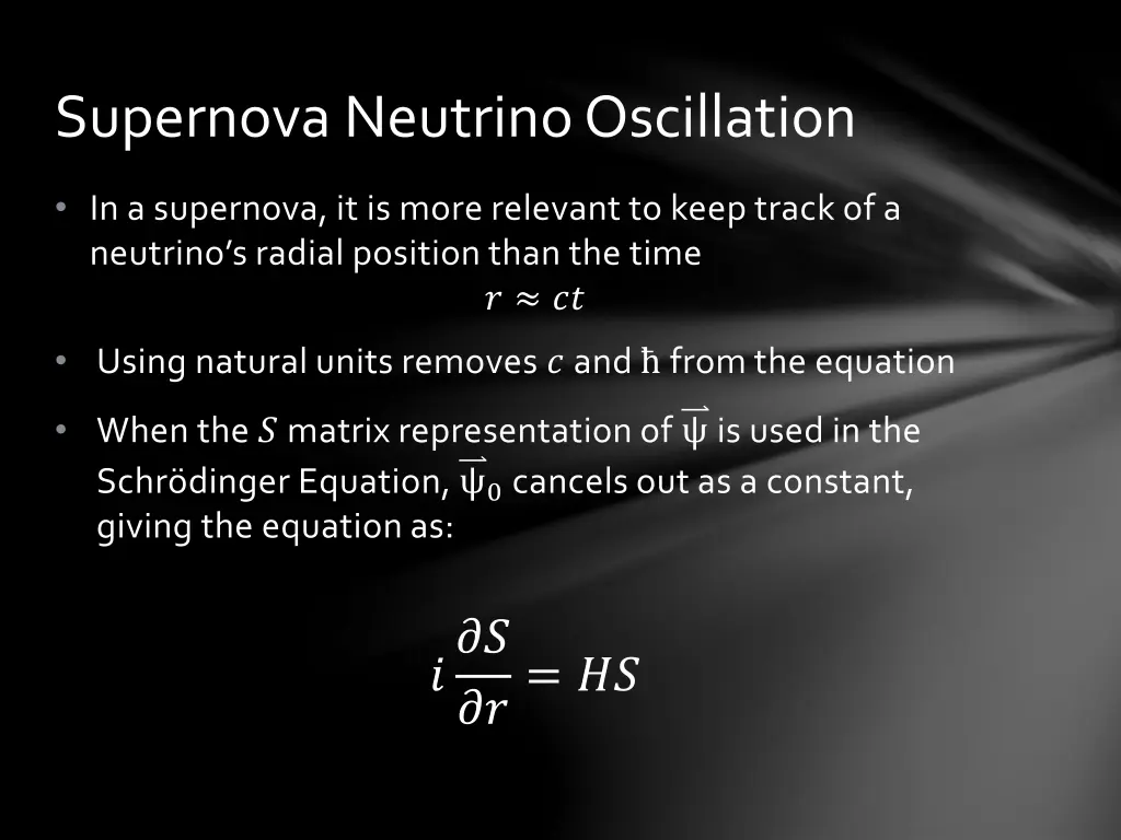 supernova neutrino oscillation