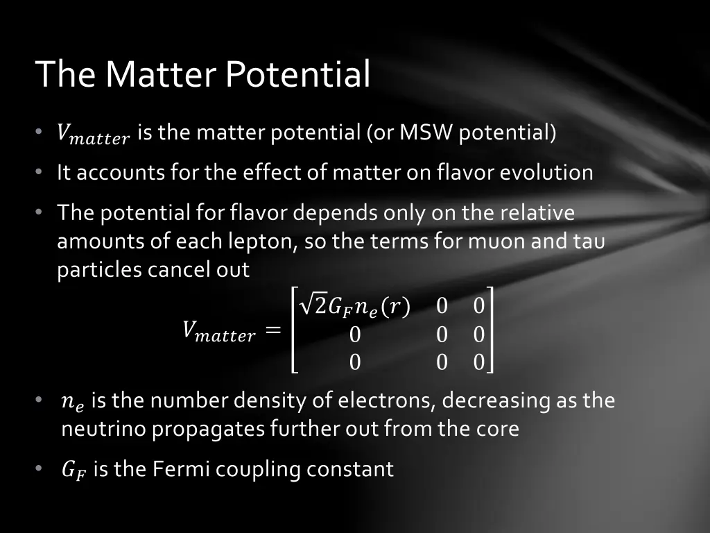 the matter potential