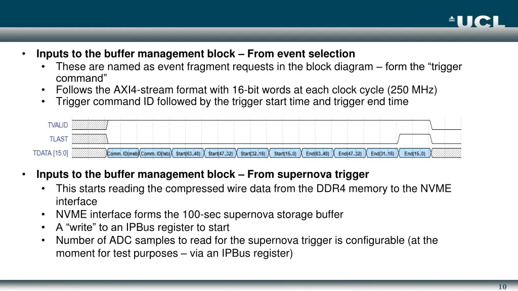 inputs to the buffer management block from event