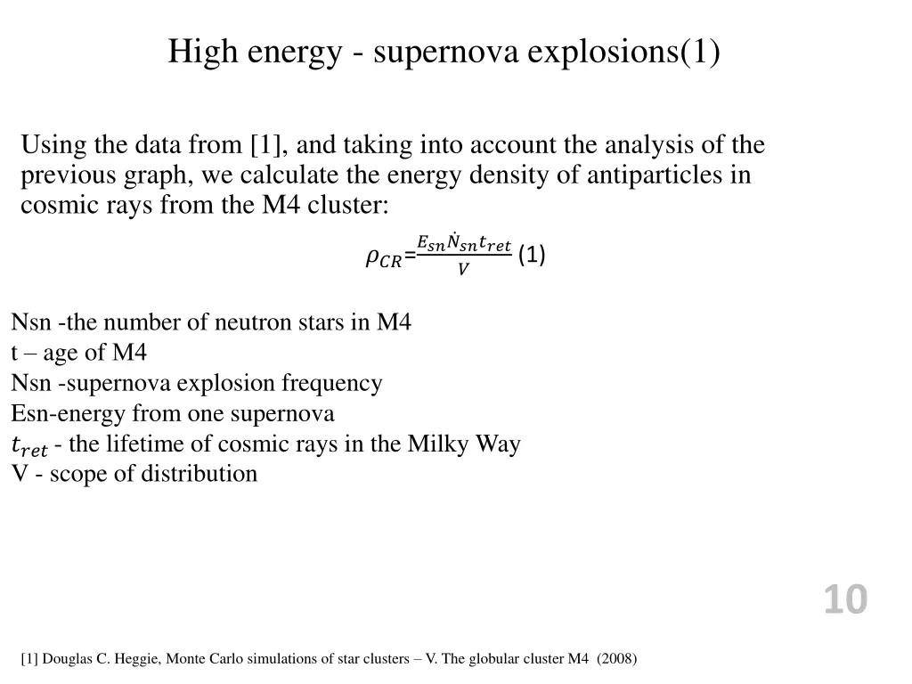 high energy supernova explosions 1 1