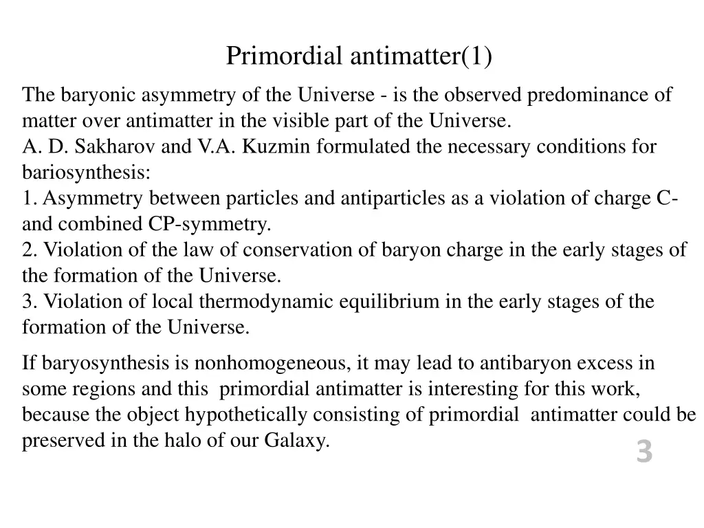 primordial antimatter 1